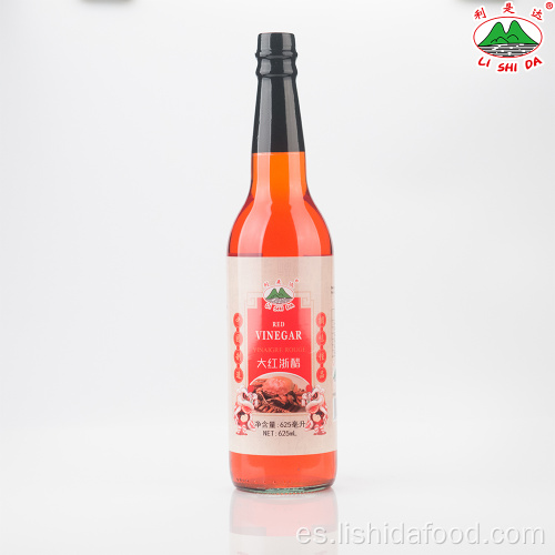 Botella de vidrio de 625 ml vinagre rojo